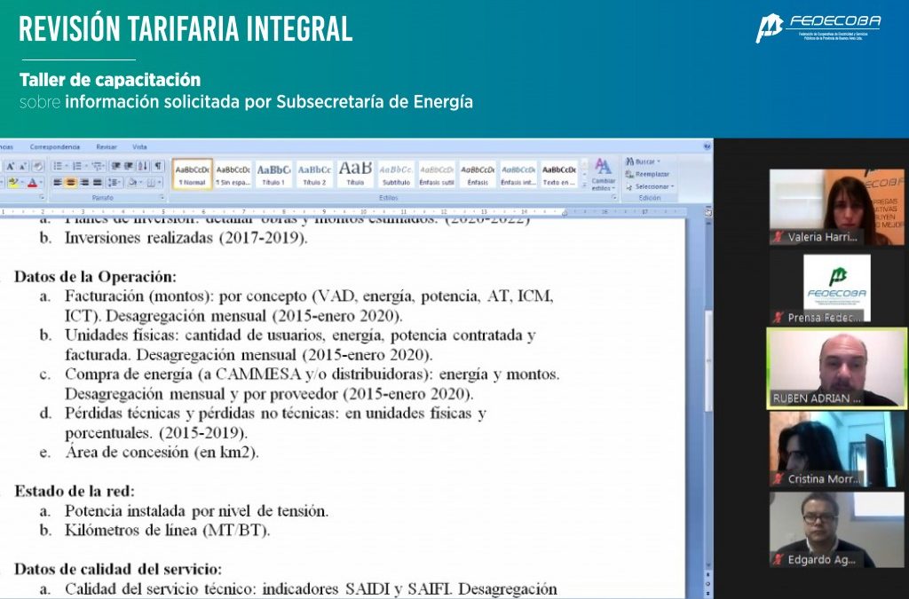 Capacitación sobre revisión tarifaria integral