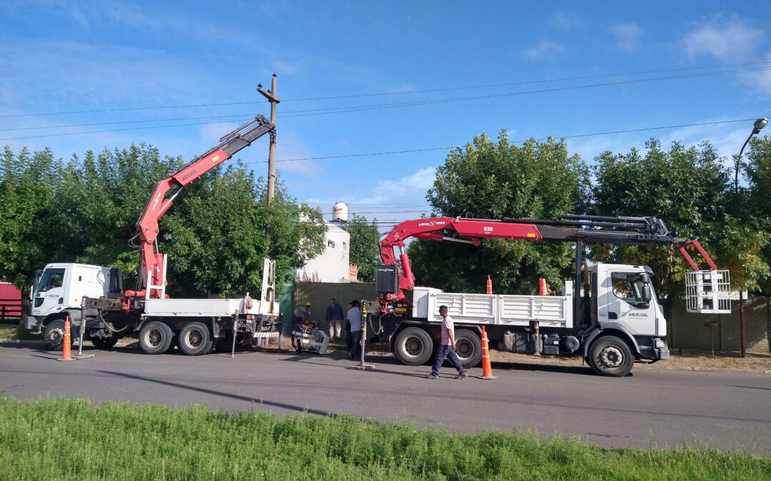 Trabajos en la línea sobre calle Maldonado